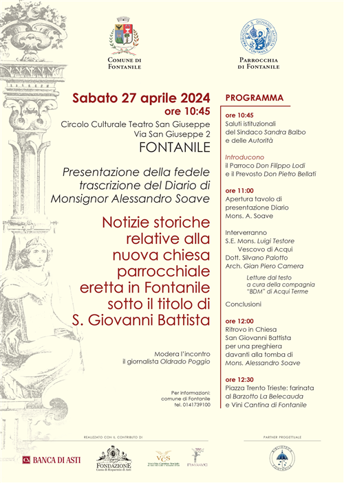 Presentazione della fedele trascrizione del Diario di Monsignor Alessandro Soave - 27/04/2024