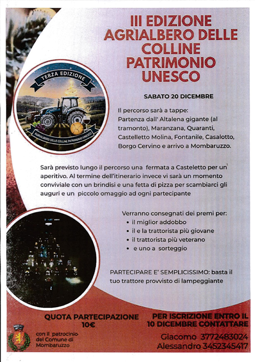 III edizione Agralbero delle colline Patrimonio UNESCO - sabato 20 dicembre 2025